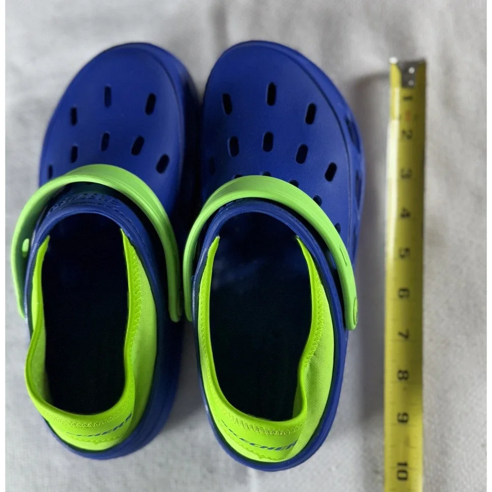 Skechers Shoes Kids Size 8‎ Blue Green Clogs Slip On Lightweight Water Sandals